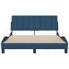 vidaXL Estrutura de cama sem colch&atilde;o Hanko 140x190 cm tecido azul