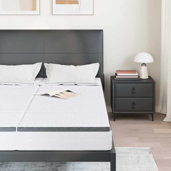 vidaXL Colch&atilde;o 2 pcs Branco e Cinza 80 x 200 cm Mola Bonell