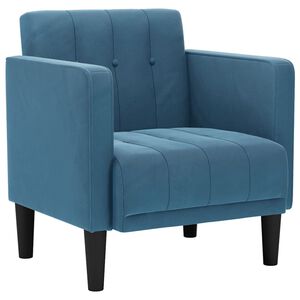 vidaXL Poltrona com apoio de bra&ccedil;os 53 cm veludo azul