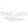 vidaXL Estrutura de cama com cabeceira e p&eacute;s 120x200 cm metal branco