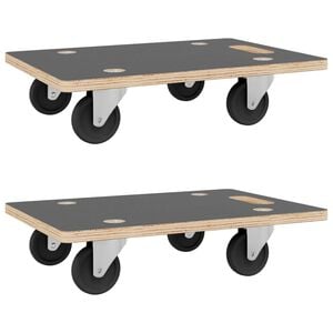 vidaXL Carrinhos de transporte 2 pcs retangular 80x55x11,5 cm 250 kg