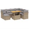 vidaXL 8 pcs conjunto de sof&aacute;s p/ jardim com almofad&otilde;es vime PE bege