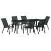 vidaXL Conjunto de Jantar para Jardim 7 unid. Preto