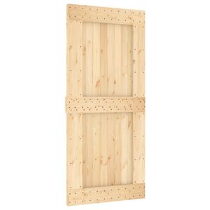 vidaXL Porta Deslizante NARVIK Natural e Preto 95 x 210 cm (213,5 cm)