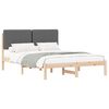vidaXL Estrutura de Cama com Cabeceira Estofada Cinza Escuro