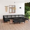 vidaXL 12 pcs conjunto lounge de jardim pinho maci&ccedil;o preto