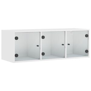 vidaXL Arm&aacute;rio de parede c/ portas de vidro 102x37x35 cm branco