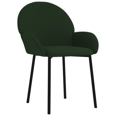 vidaXL Cadeiras de jantar 2 pcs veludo verde-escuro