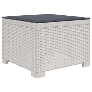 vidaXL Sof&aacute; de Jardim 1 Lugar com Almofada Look Rattan PP Branco