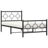 vidaXL Estrutura de cama com cabeceira e p&eacute;s 100x190 cm metal preto