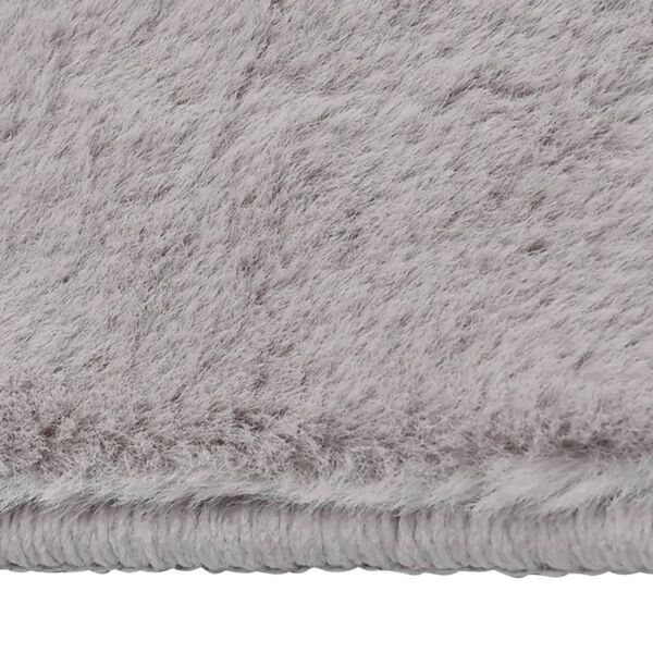 vidaXL Tapete em pele de coelho artificial 180x270 cm cinzento