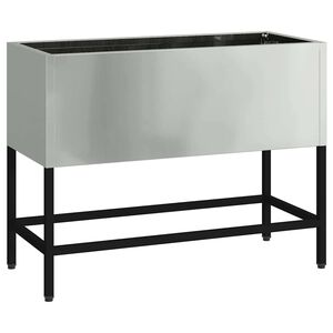 vidaXL Vaso Elevado para Jardim Prateado 60 x 26 x 45 cm