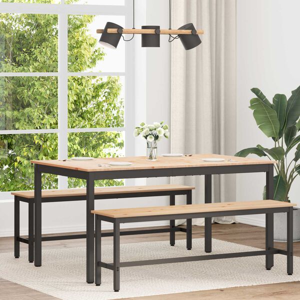 vidaXL Mesa de jantar Natural 150 x 90 x 75 cm