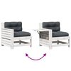 vidaXL 8 pcs conj. lounge de jardim c/ almofad&otilde;es pinho maci&ccedil;o branco