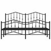 vidaXL Estrutura de cama com cabeceira e p&eacute;s 183x213 cm metal preto