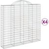 vidaXL Cestos gabi&atilde;o arqueados 4pcs 200x50x180/200cm ferro galvanizado