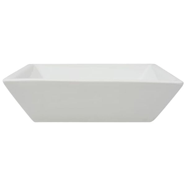 vidaXL Lavatório quadrado branco cerâmica 41,5x41,5x12 cm