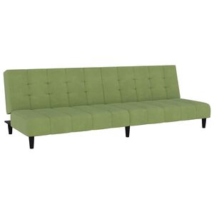 vidaXL Sof&aacute;-cama de 2 lugares veludo verde-claro