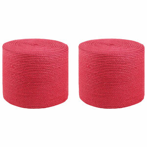 vidaXL 2 unid. 2 mm Vermelho 100% juta Tossa