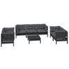 vidaXL 8 pcs conjunto lounge de jardim c/ almofadões pinho maciço