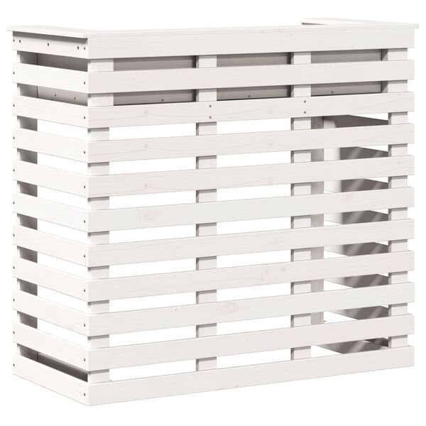 vidaXL Mesa de bar p/ exterior 113,5x50x103 cm pinho maci&ccedil;o branco