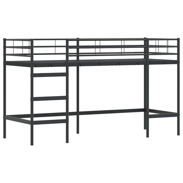 vidaXL Estrutura de Cama Loft para Crian&ccedil;as Preto 99,5 x 190 cm A&ccedil;o