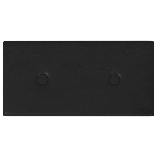 vidaXL Pain&eacute;is de parede 12 pcs Preto 30 x 15 cm Couro Sint&eacute;tico