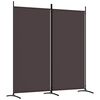 vidaXL Divis&oacute;ria de quarto com 2 painel 175x180 cm castanho tecido