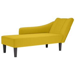 vidaXL Chaise-longue com apoio de braço direito veludo amarelo