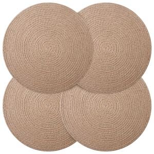 vidaXL Sousplat de Juta 4 unid. Natural 100% Juta Tossa
