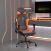 vidaXL Cadeira gaming c/ apoio p/ p&eacute;s couro artificial preto e laranja