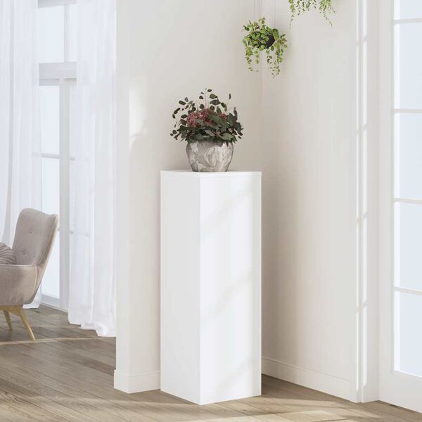 vidaXL Suporte para plantas 33x33x100 cm derivados de madeira branco