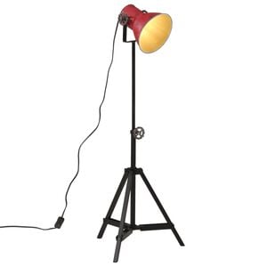 vidaXL Candeeiro de p&eacute; 25 W 35x35x65/95 cm E27 vermelho desgastado