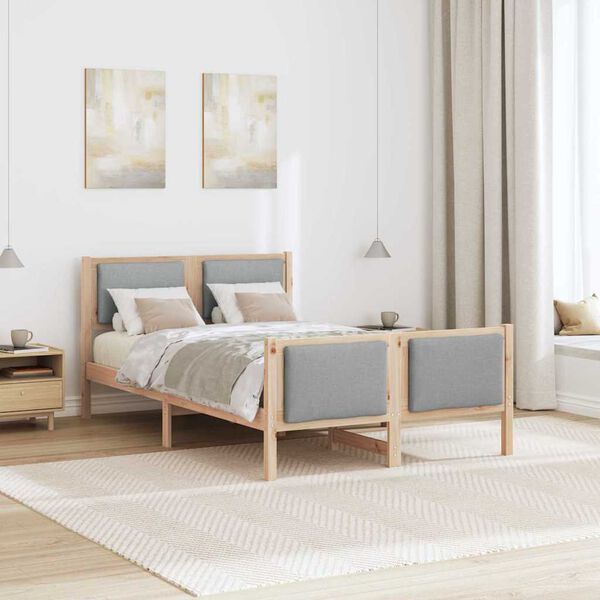 vidaXL Estrutura da Cama Cinzento-claro 120 x 200 cm tecido