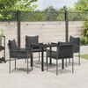 vidaXL Conjunto de Jantar para Jardim 5 pcs Preto e Cinza Rattan de PE