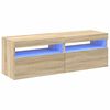 vidaXL M&oacute;veis de TV com luzes LED 2 pcs 60x35x40 cm carvalho sonoma
