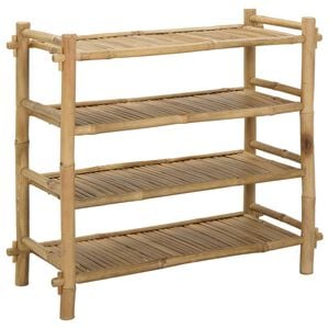 vidaXL Rack de Sapatos com prateleira Natural 4 camadas Bambu