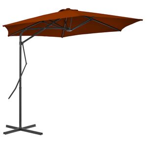 vidaXL Guarda-sol de jardim com poste de a&ccedil;o 300x230 cm terracota