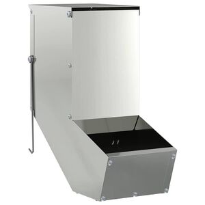 vidaXL Comedouro para Coelhos Prateado 12,5 x 26 x 28,5 cm 1 kg