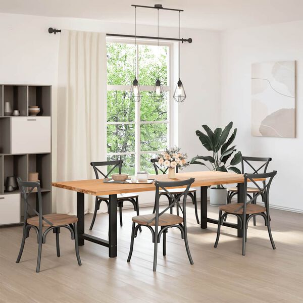 vidaXL P&eacute;s para mesa de jantar pretos 2 pe&ccedil;as 70x(72-73) cm a&ccedil;o