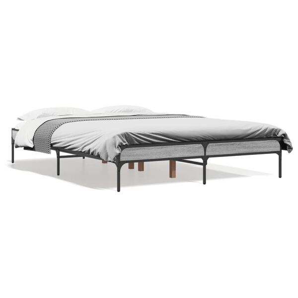vidaXL Estrutura cama 140x190 cm derivados de madeira/metal