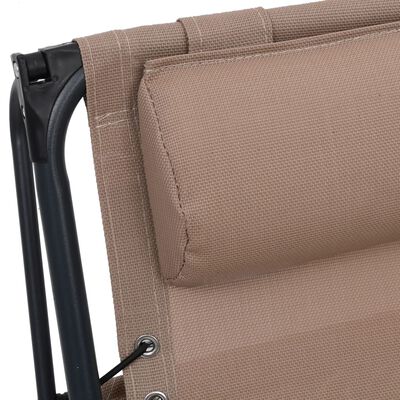 vidaXL Cadeiras de pátio dobráveis 2 pcs textilene cinza-acastanhado