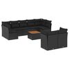 vidaXL 10 pcs conjunto sof&aacute;s de jardim c/ almofad&otilde;es vime PE preto