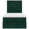 vidaXL Estrutura de cama otomana colch&otilde;es 90x200cm veludo verde escuro