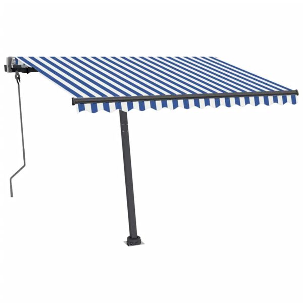 vidaXL Toldo autom&aacute;tico independente 300x250 cm azul e branco