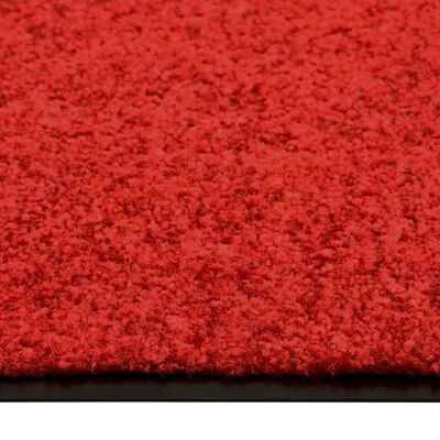 vidaXL Tapete de porta lavável 60x90 cm vermelho