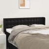 vidaXL Cabeceira de cama c/ abas couro artificial 147x16x78/88cm preto