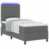 vidaXL Cama Box com colch&atilde;o com led Cinzento escuro 90 x 190 cm tecido
