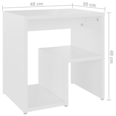 vidaXL Mesa de cabeceira 40x30x40 cm contraplacado branco