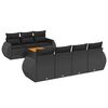 vidaXL 8 pcs conjunto sof&aacute;s de jardim com almofad&otilde;es vime PE preto